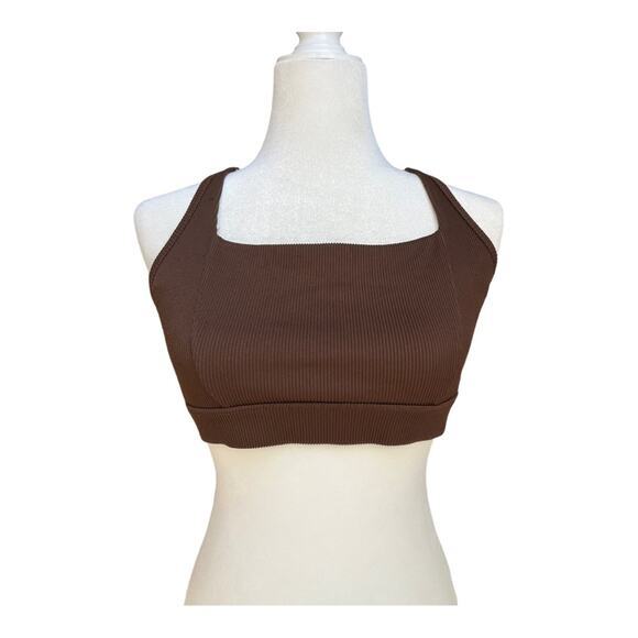 Lorna Jane Sports Bra Womens S Power Down Brown High Impact Adjustable Straps - Picture 2 of 5